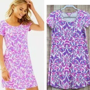 Lilly Pulitzer Tammy Dress in Amethyst Beach Bathers Flamingo Print Purple Sz S